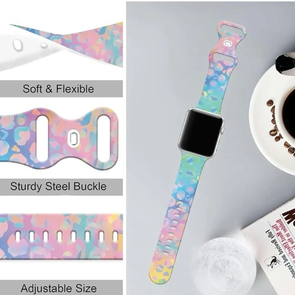 Marble Texture Watch Bands Compatible with Apple Watch,Adjustable Purple Marble